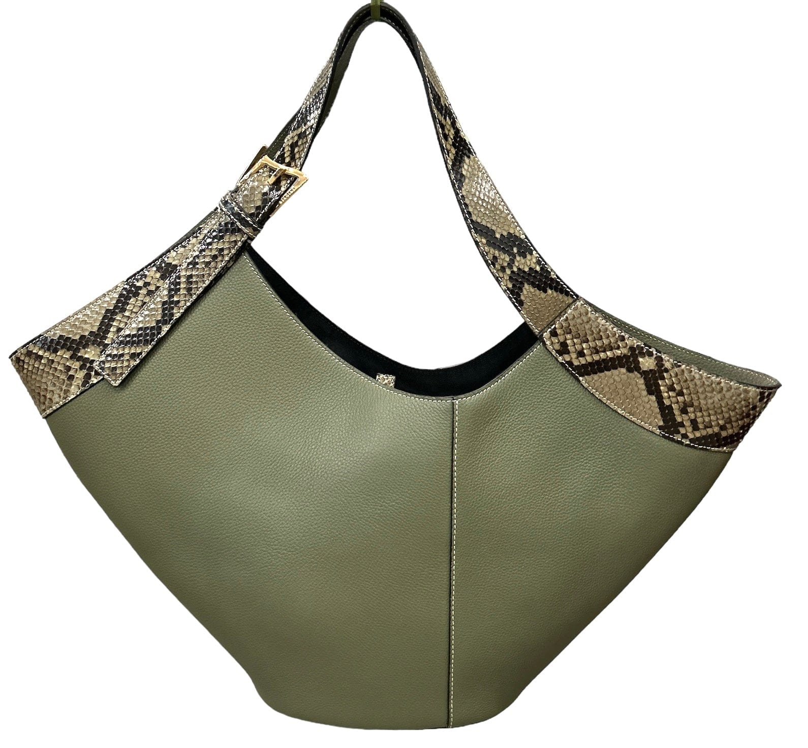 Green Asymmetric Diamante Tote Bag