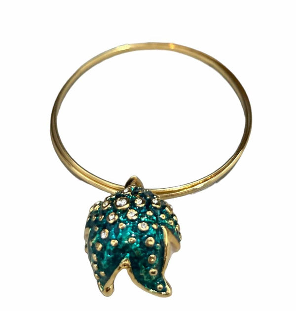 Star Fish Bangle Whimsical charm - metal Brass hand lacquer - Selleria Veneta