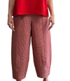 Comfortable Basic Linen Pants Red & Cream - Selleria Veneta