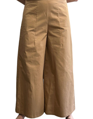 Khaki pants flare cut front pockets