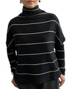 Crater Neck Sweater Wide Stripe Black