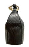 Black liaison bag brass hardware genuine Python