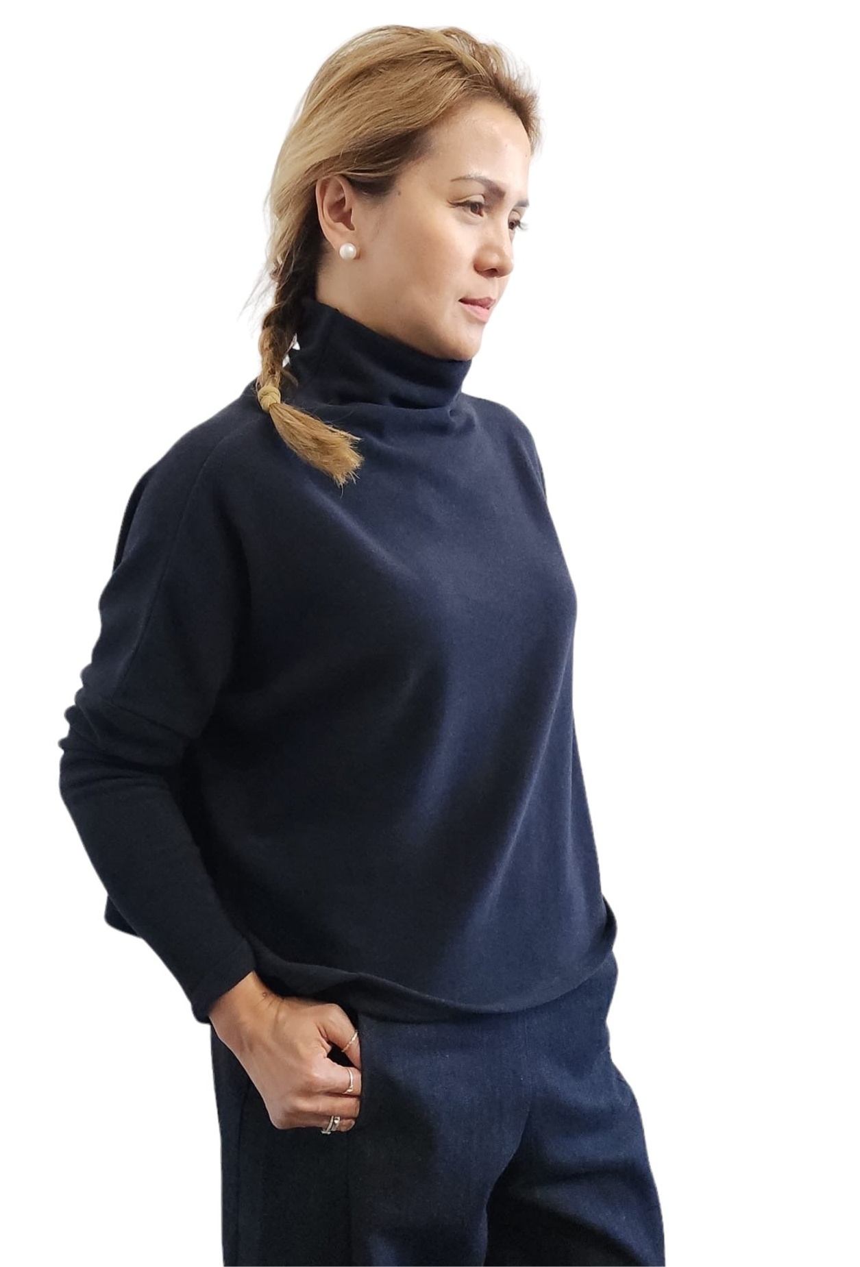 Crater Neck Sweater Black