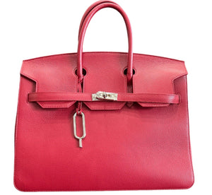 Red Jake Large Satchel Bag 2 handles detachable strap - Selleria Veneta