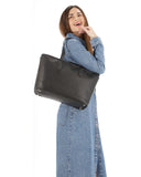 Black Edy Light weight and functional tote bag made with Eco leather.