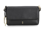 Black Giselle Compact Crossbody flap closure leather magnetic closure