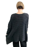 Ladies Asymmetrical Tunic Black Oversized Sweater at Selleria Veneta