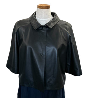 Discover our Black Short Leather Jacket Lido for Women at Selleria Veneta