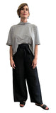 Black wide linen pants, side zipper. Perfect summer pants, elegant and timeless.