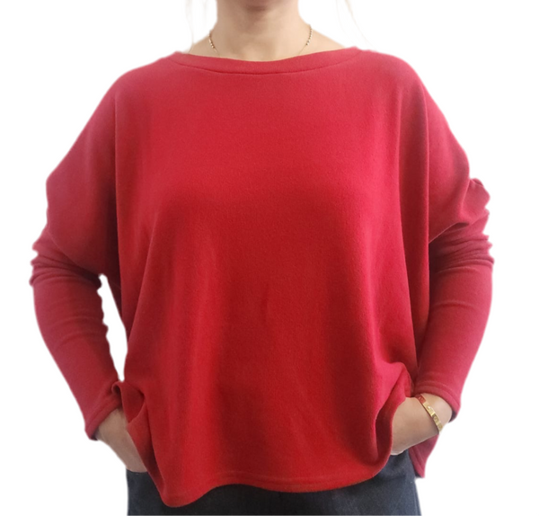 Basic Sweater Boxy cut Red