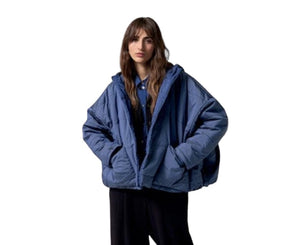 Blue Puffer jacket for woman wide cut Selleria Veneta