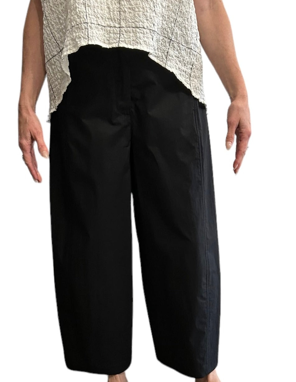 Flare Light Cotton Black Pants