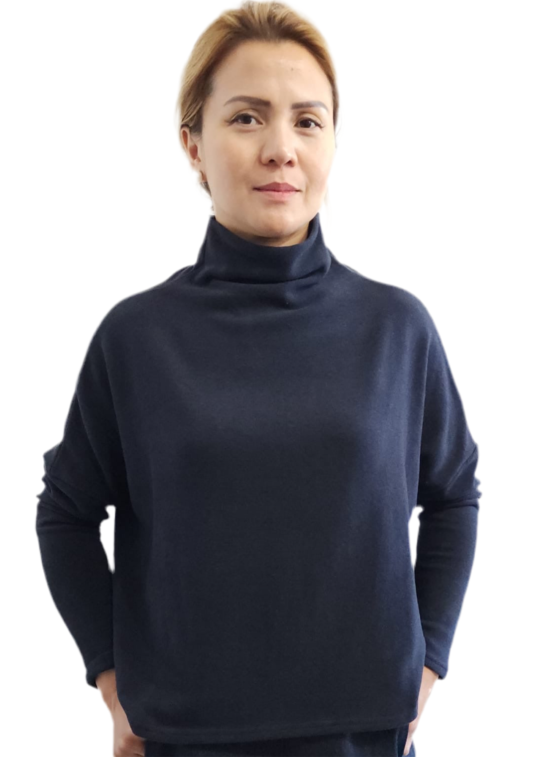 Crater Neck Sweater Navy