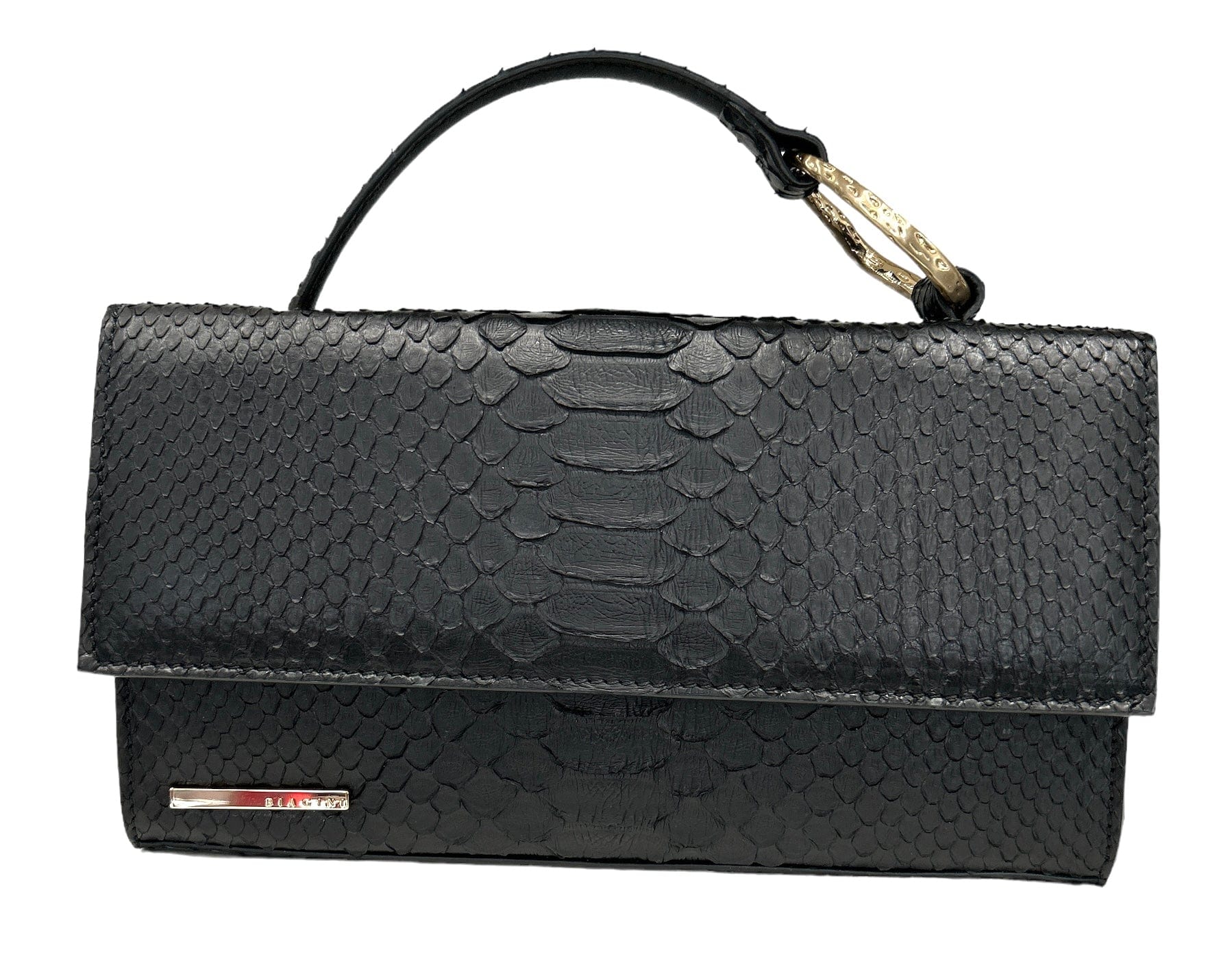 Black Slim Python Bag Oxford