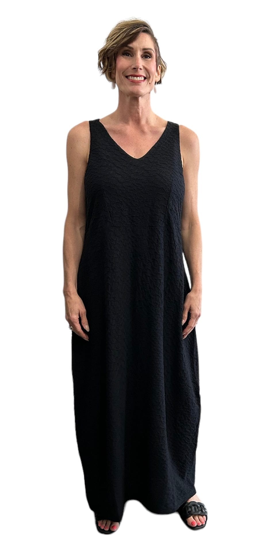 Sleeveless Dress Black V-neck - Selleria Veneta