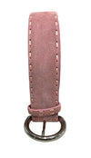 light pink suede belt steel buckle