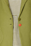 Flare green jacket rib cotton long sleeves light weight for Summer.