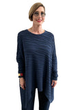 Women's Asymmetrical Long Sleeve Ribbed Knit Sweater