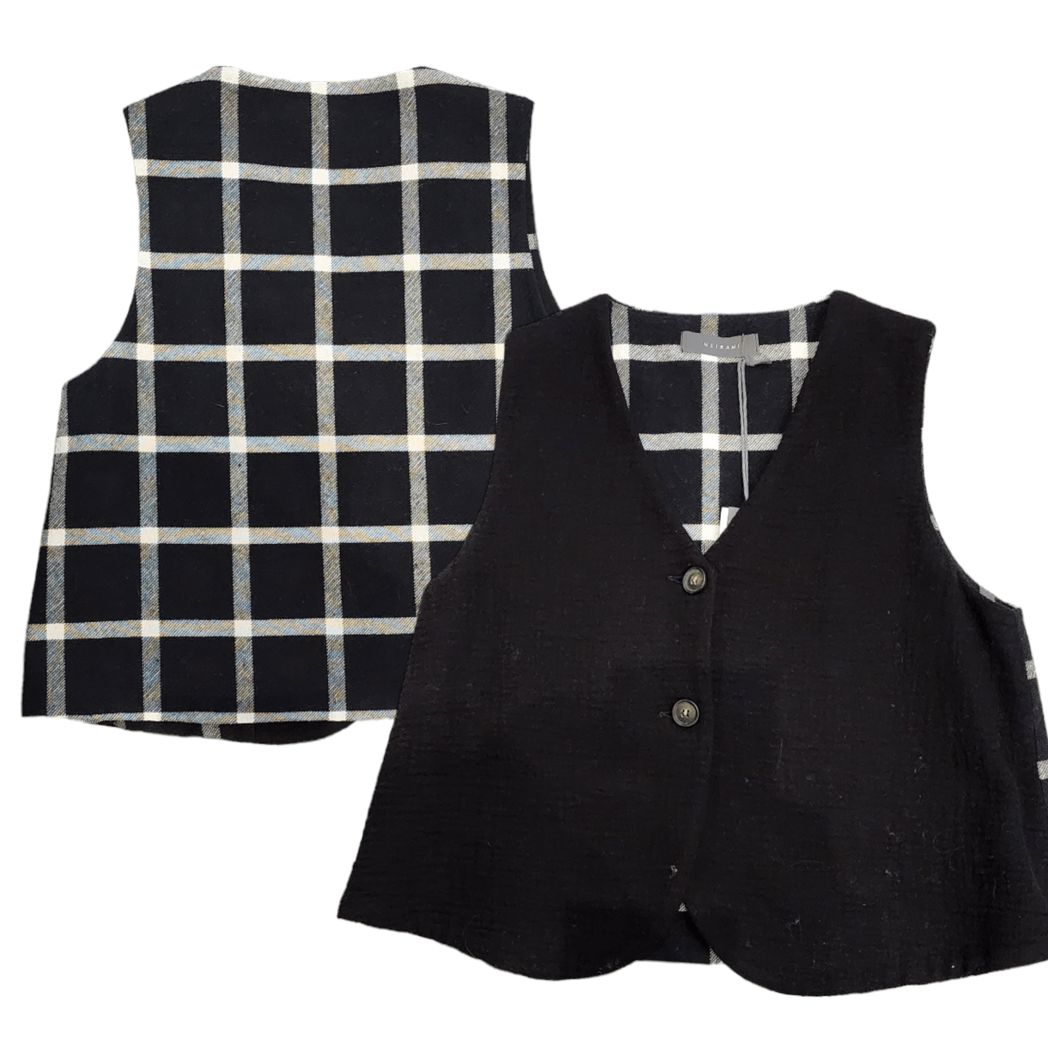 Black/White Contrast Vest Flare Cut - Selleria Veneta