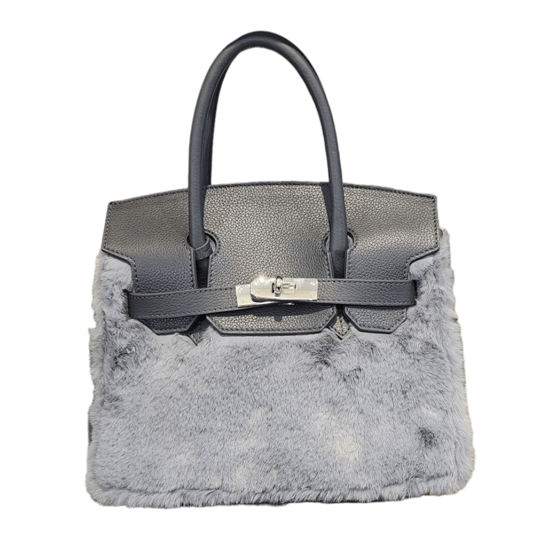 Grey Lisbona Small Satchel Bag Roger & Leather 2 handles - Selleria Veneta