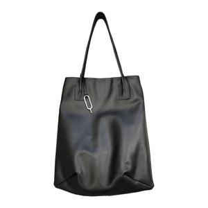 Black Tokio Large Tote Bag soft leather - two long shoulder straps