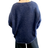 Alpaca Sweater Round Neck Blue