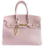 Rose Agata Large Satchel Bag gold color metal hardware detachable strap