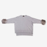 Alba Sweater Fox Fur Pearl Merino & Cashmere - Selleria Veneta 