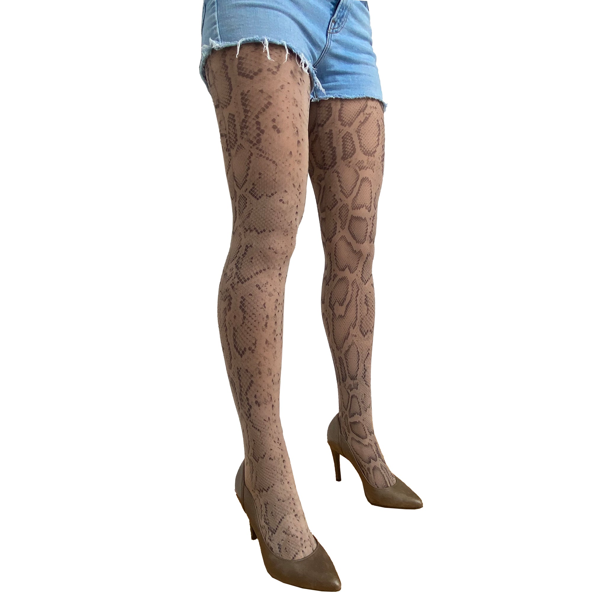 Beige Snake Tights for Women Malka Chic at Selleria Veneta