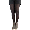 Black Opaque Herringbone Patterned Tights for Women Malka Chic