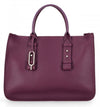 Purple Eva Shopper Bag double handles, detachable strap - Selleria Veneta