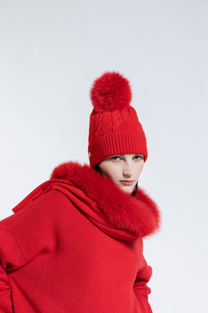 Red Mia Hat Fox Merino Cashmere - Selleria Veneta