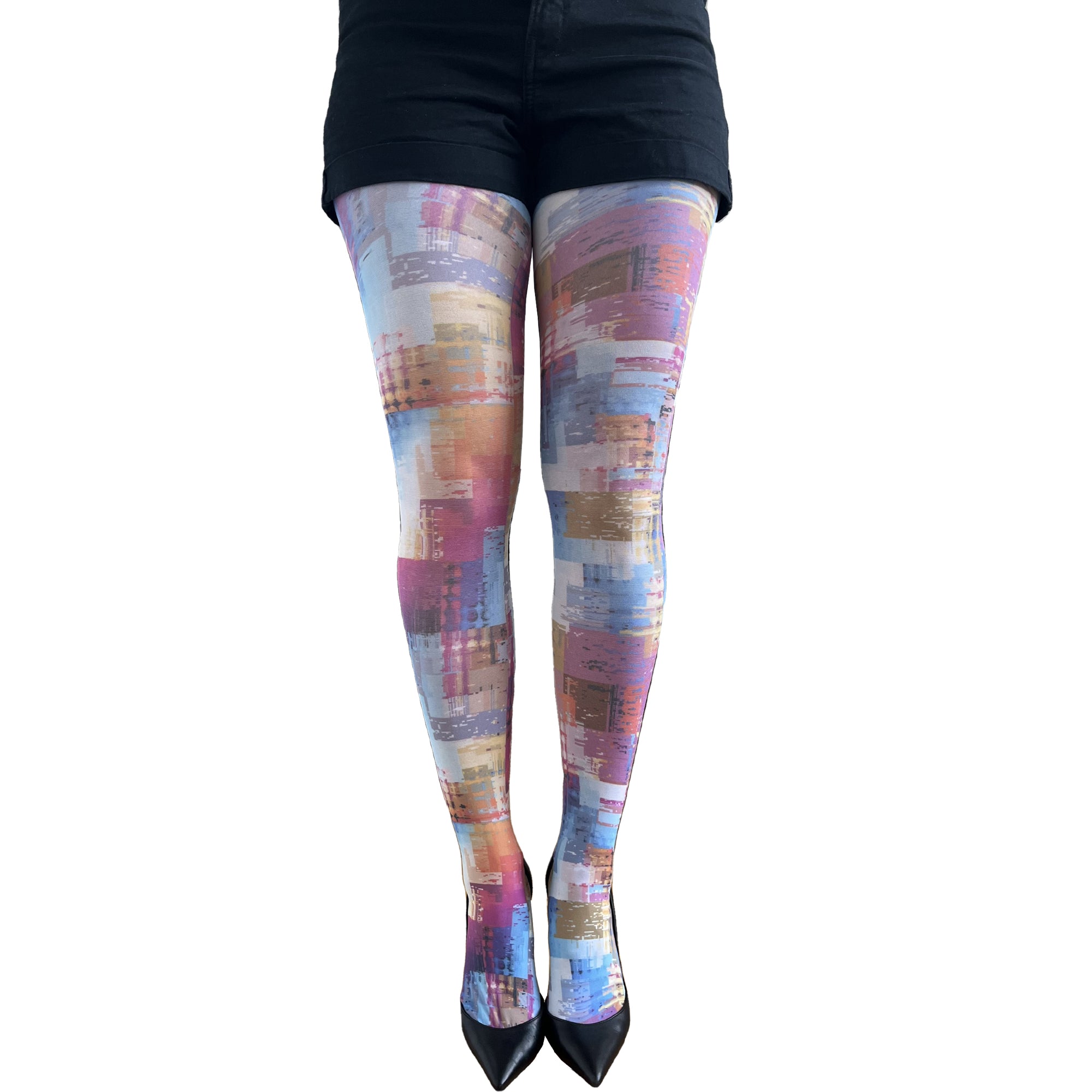 Abstract patterned printed tights Malka Chic