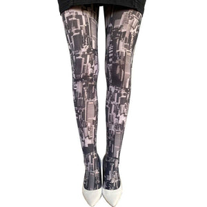 Our New York skyline printed patterned  tights