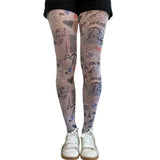Paris Patterned Tights For Women Available in Plus Size