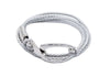 B103 Rope Style Leather Bracelet Silver - Selleria Veneta