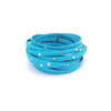 B983 Wrap bracelet leather and Swarovski turquoise - Selleria Veneta