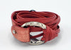 B938 Wrap bracelet Phyton & leather red