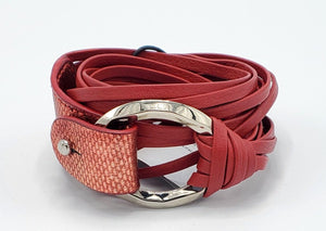 B938 Wrap bracelet Phyton & leather red - Selleria Veneta