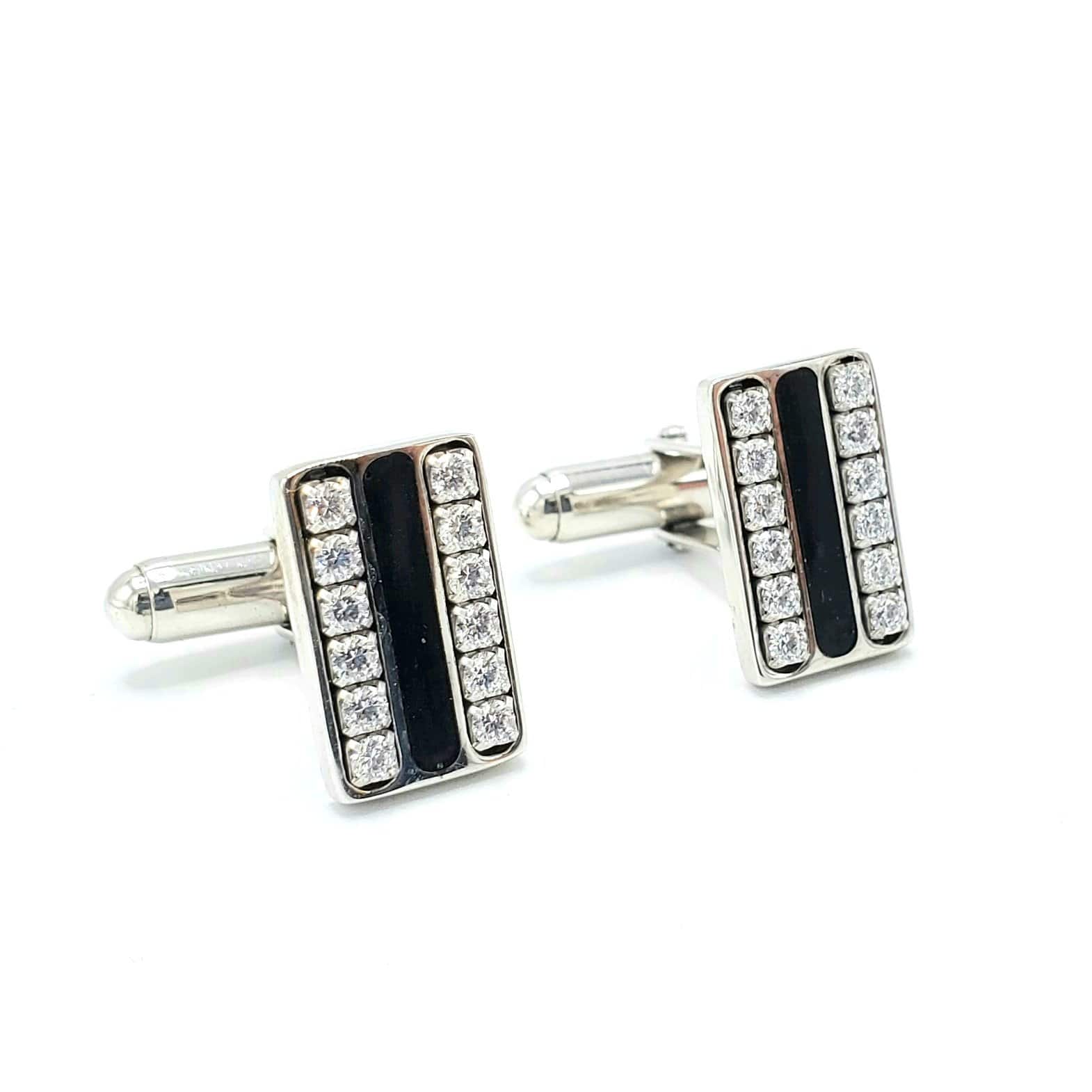 RM-G05 SS Cufflinks - Sterling Silver and Swarovski - Selleria Veneta