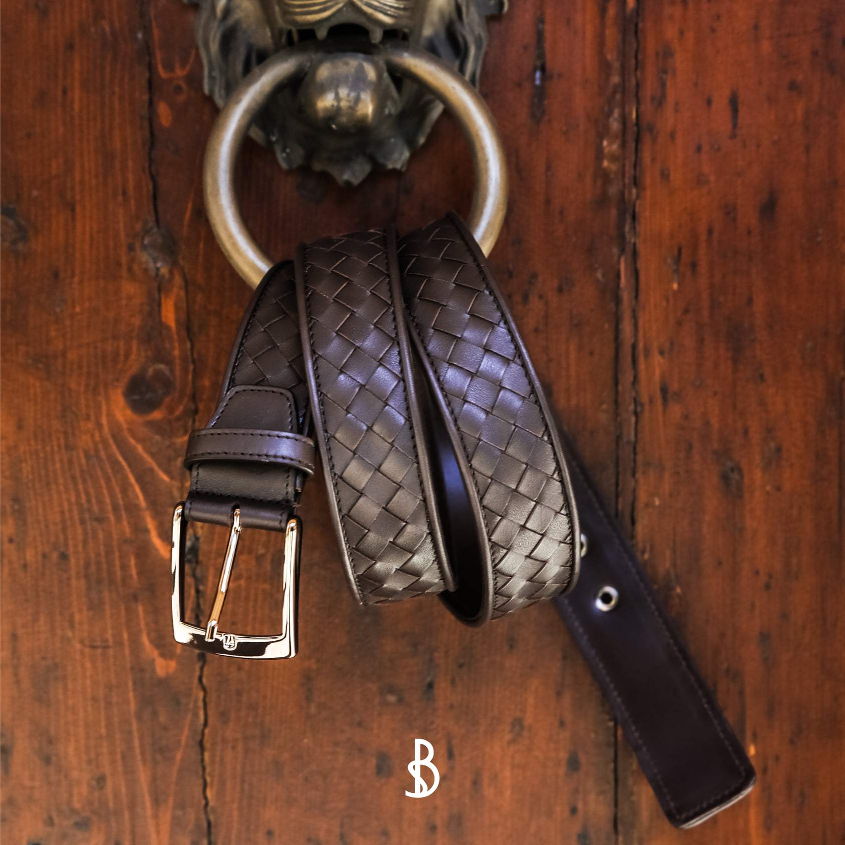 Brown Belt intrecciato Steel buckle