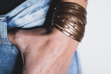 B983 Wrap bracelet leather and Swarovski bronze - Selleria Veneta