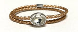 Anna Leather Swarovski wrap bracelet Rose Gold