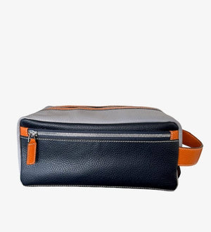 black, orange and grey for a toiletry burano bag