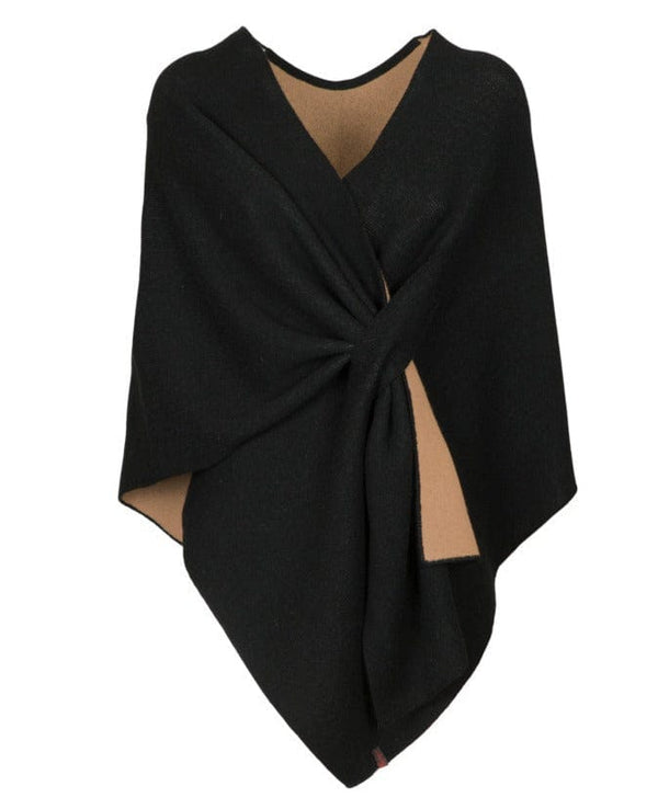 Firenze Wrap Cashmere Black & Camel - Selleria Veneta