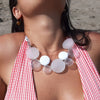 White Giacinto Glass Jewelry Necklace Murano Venice Design - Selleria Veneta