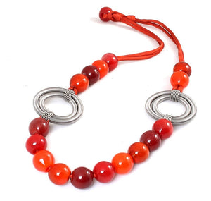 Orange Grace Murano Glass Long Necklace - Selleria Veneta 