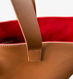 Malibu' Large Tote Bicolor, red suede interior two shoulder handles 