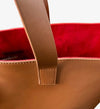 Cognac & Red Miami Bicolor Small Tote red interior 2 long handles for shoulder wear