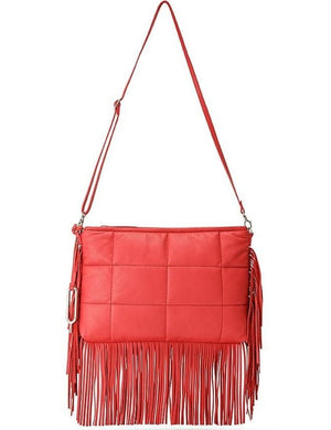 Olga Zip Pouch Bag Quilted Nappa leather & Fringes - Selleria Veneta